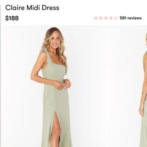 Claire Midi Dress, Moss Green